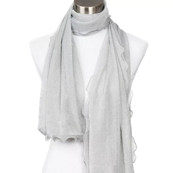 Ruffle-Edge Metallic Evening Wrap - Picture 4 of 4